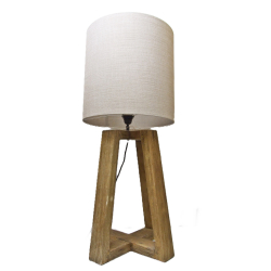 Lampa podłogowa / stołowa Trapez drewno egzotyczne 95cm